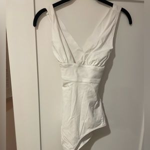 Pain De Sucre Paris White Swimsuit one 1 piece Bathing Suit Sz USA S